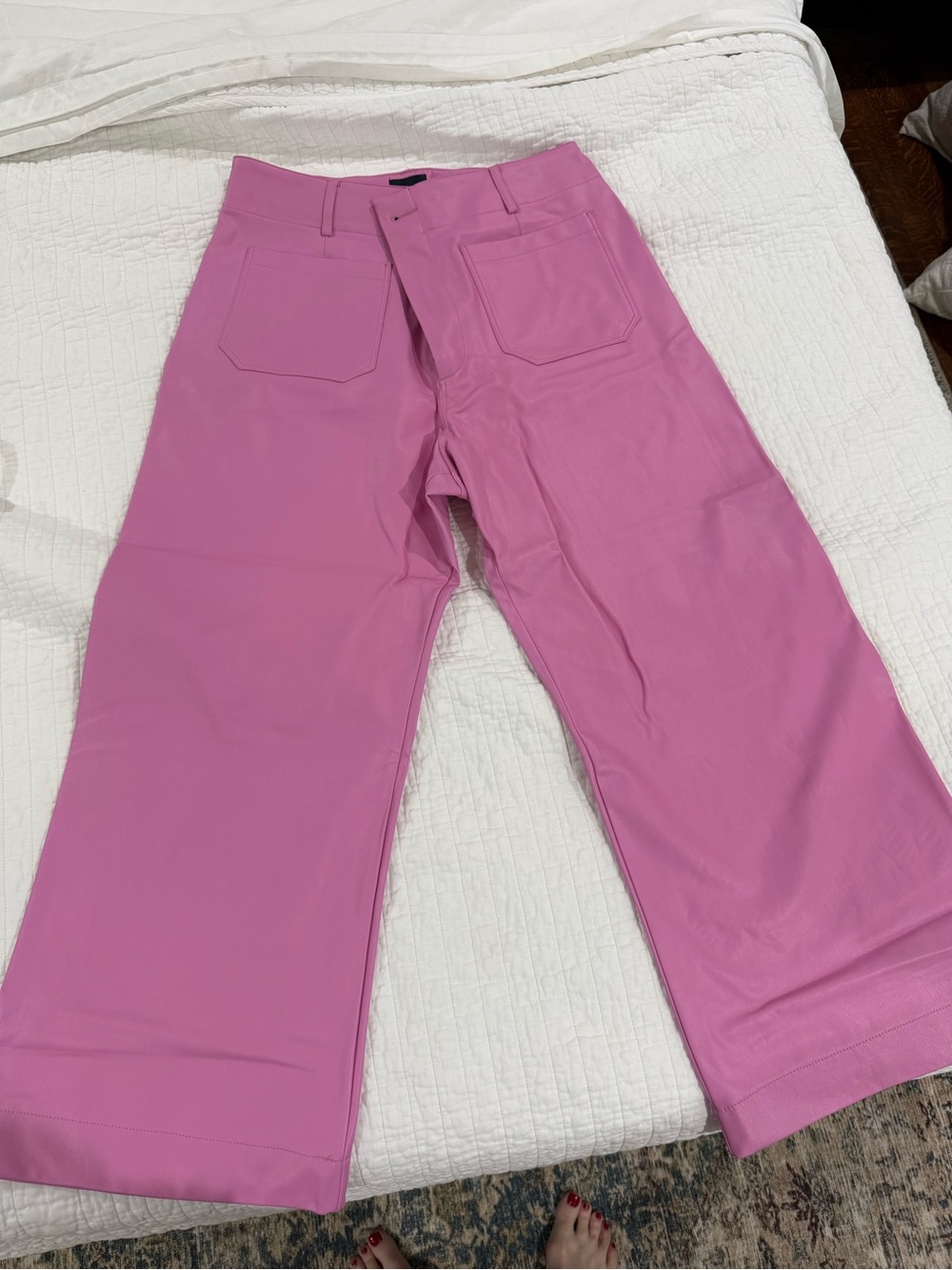 Maeve Pink Wide-Leg Cropped Pants